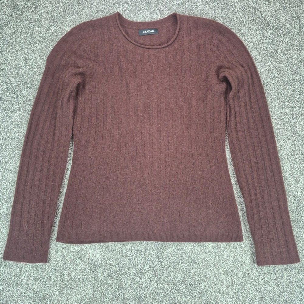 Naadam 100% Cashmere Sweater Womens Small Brown Ribbed Knit Pullover